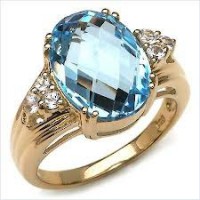 ANILLO DE COMPROMISO CON DIAMANTE AZUL